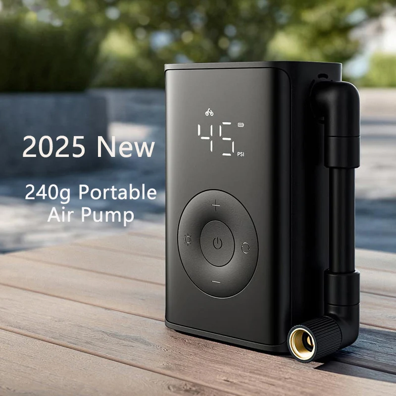 

Новый портативный воздушный насос Mijia 2025 года, 2000 мАч, 240 г, 150 фунтов на кв. дюйм, электрический компрессор с функцией определения давления в шинах, многофункциональный насос-инфлятор