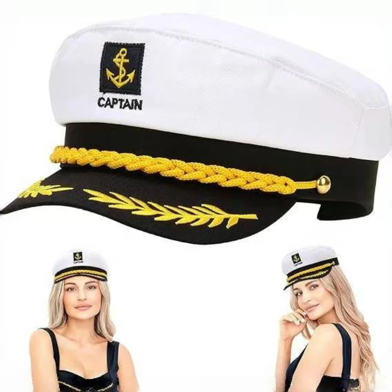 Adult Yacht Sailor Captain Hat Adjustable Men's and Women's Party Hat Makeup Ball Dressing Event Excellent Stylish Accessories