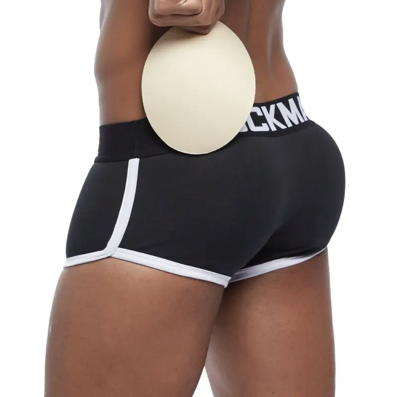 

JOCKMAIL Brand Bulge Enhancing Sexy Men Underwear Boxer Include Front Penis padded Buttock Hip Enhancer Removable Push Up Cup