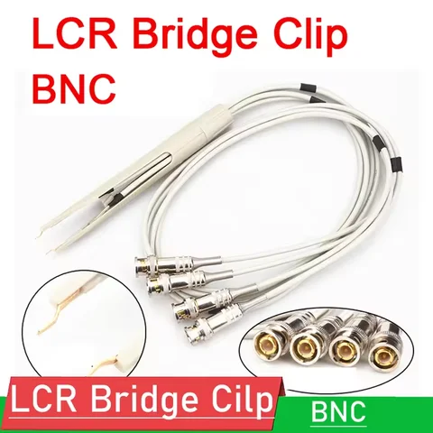 Kelvin LCR Test Leads/Lead Probe Clips/Four-Terminal Banana Test Clips, 4 BNC Ports, Capacitor Resistor Four-Wire Connection