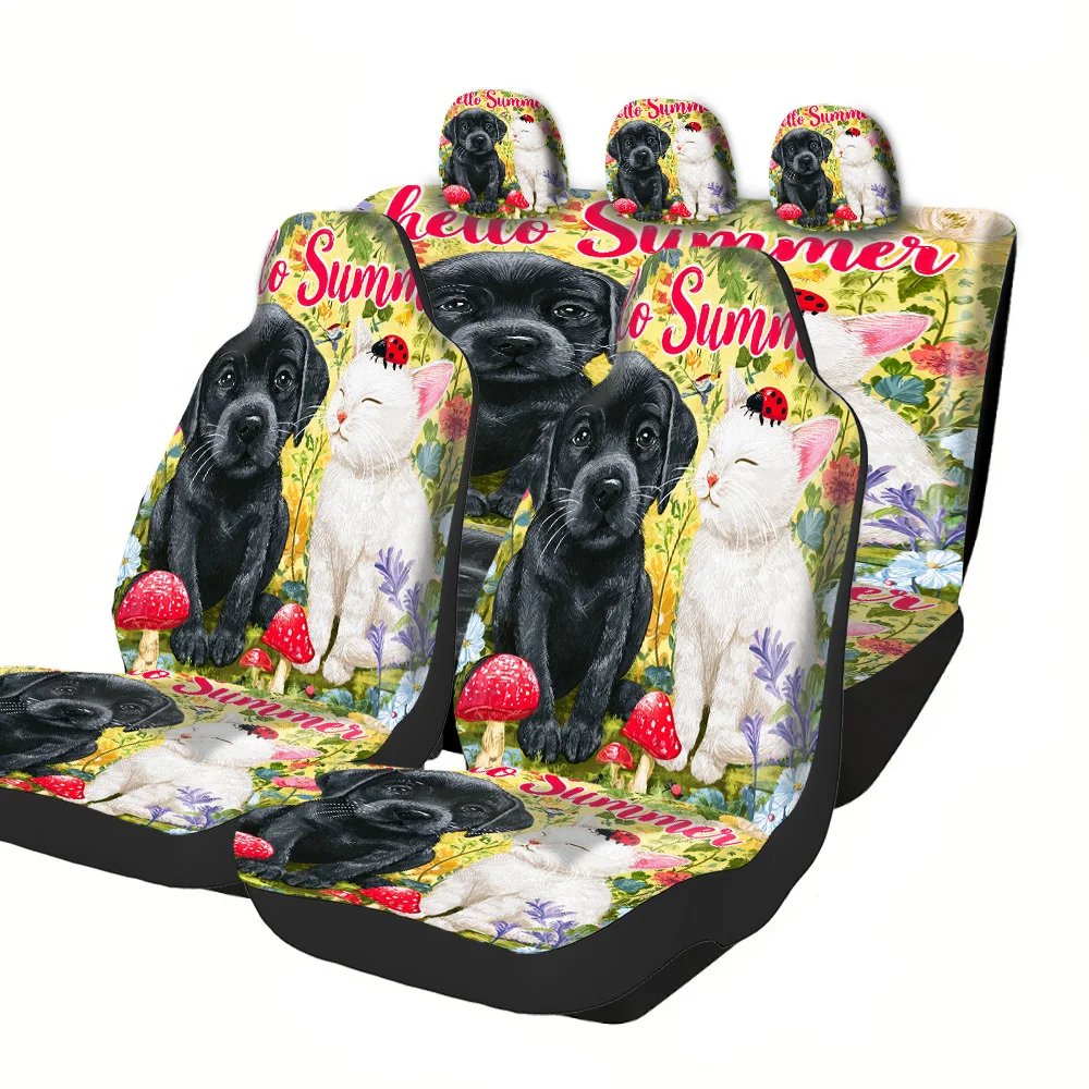 2-5 Seat Set Car Seat Covers, Summer Animal Print Fit For Truck SUV Off-road Car Perfect Halloween Christmas New Year Easter Gi