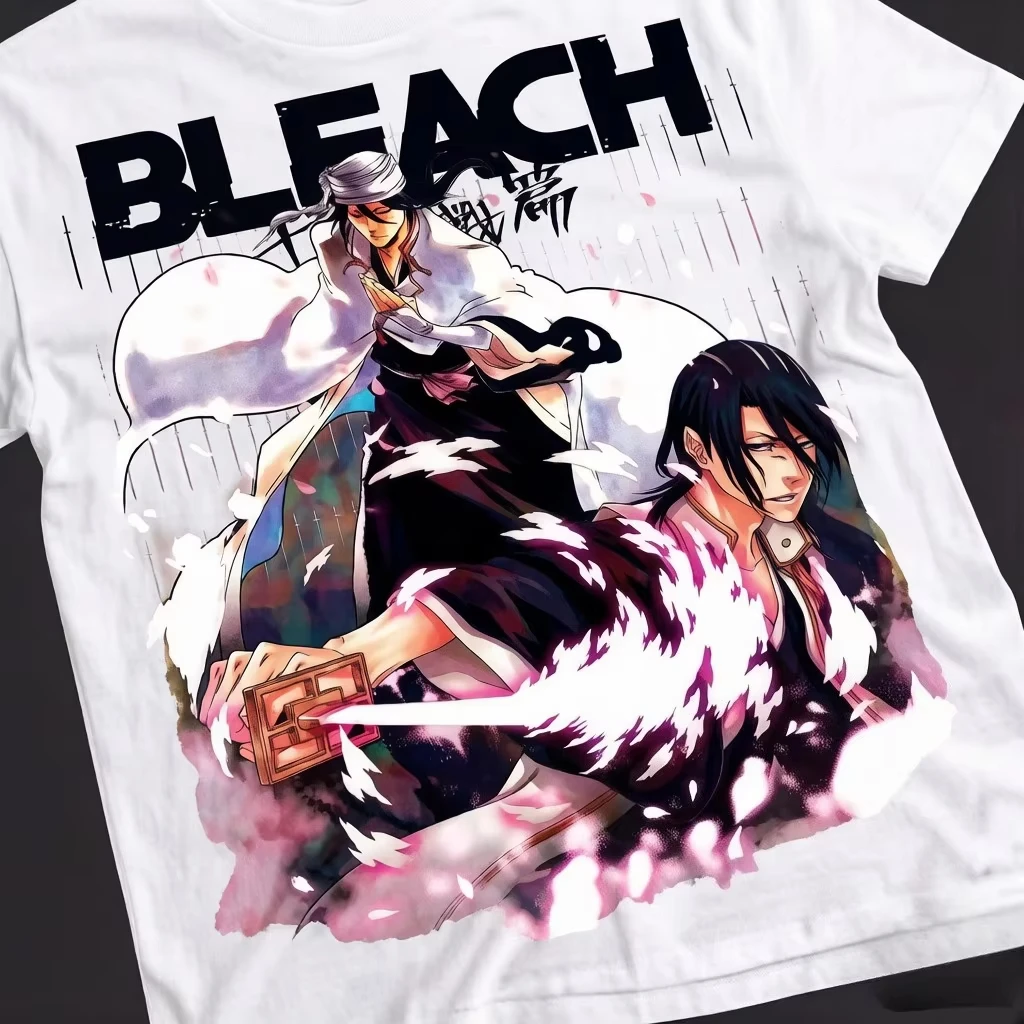 Bleach T-shirt Summer Short Sleeve Male Tshirts Casual Fashion Oversized Unisex Streetwear Trendy Cotton Short hot product tee