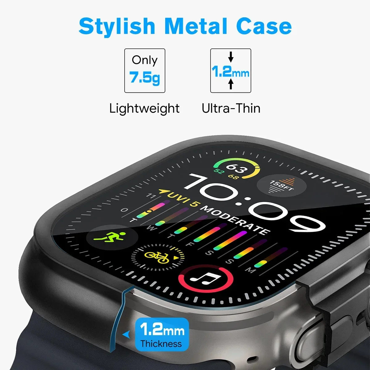 Чехол из сплава для Apple Watch Series 11 10 9 8 7 46 45 мм Seconds Change to Ultra 3/2/1 49 мм Защитный корпус iWatch 6 5 4 SE 44 мм