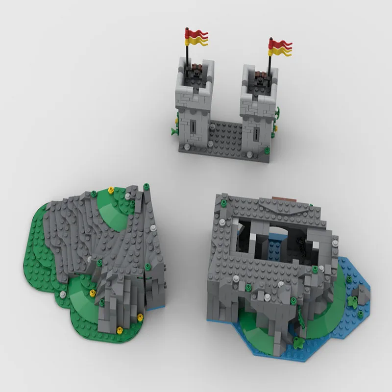 MOC-183513 European Medieval Lion Knight Castle Front Tower Model DIY Creative Children's Toy Birthday Gift Building Blocks