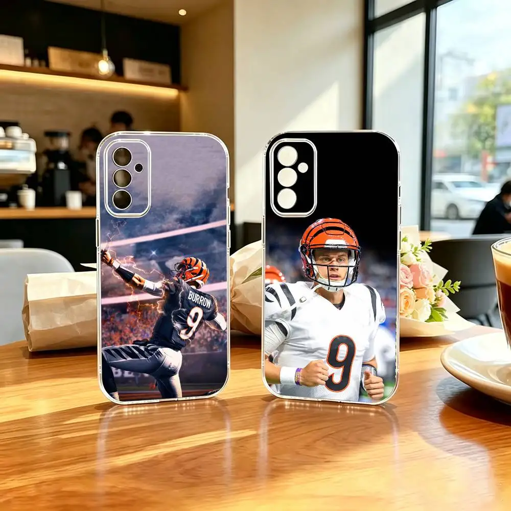 Joe Burrow Quarterback legend Stand Phone Case Transparent TPU For Samsung A71, A70, A52, A51, A40, A30, A20