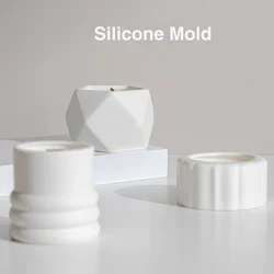 Geometric circle creative candle cup mold Handmade diy simple decorative decoration Aromatherapy candle container silicone mold