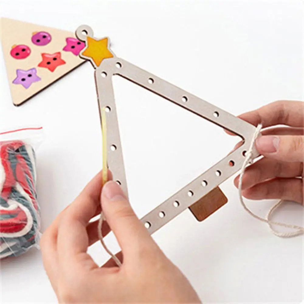 Ornaments Weave Xmas Gift Kindergarten Toys Desk Decoration Christmas Wool Tree Christmas Bells Christmas Stocking DIY Assembly