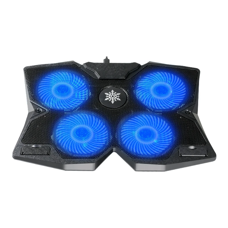 Cooling Fan Stand Mat Quiet Laptop Cool Pad Blue LED USB Notebook Cooler With 4 Fans For Laptop Notebook