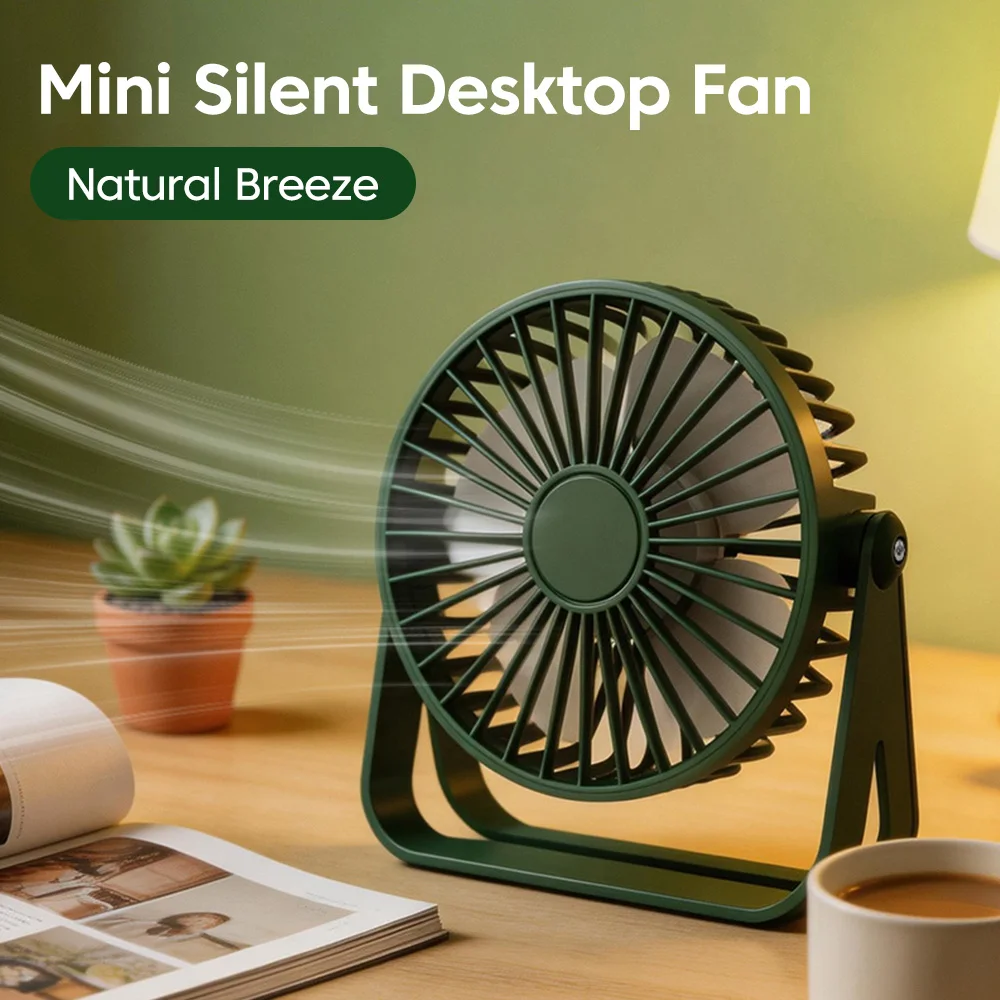Mini ventilador de mesa, brisa natural, cabo recarregável usb, ventilador pequeno para dormitório estudantil, computador, gadget de verão, casa, escritório