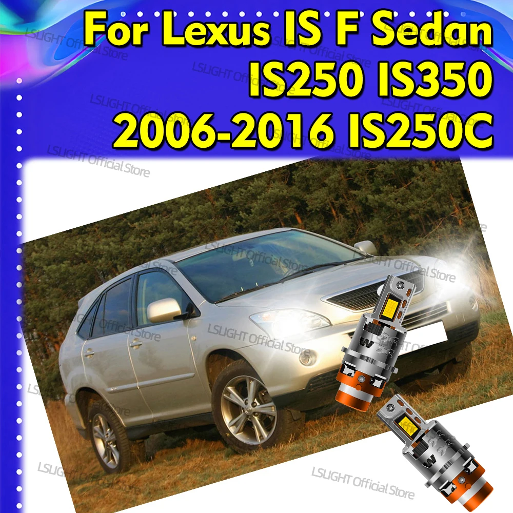 

2Pcs Headlight Bulbs 1:1 HID Lamps D4S D4R 30000LM 6000K 12V For Lexus IS F Sedan 2006-2014 IS250 IS350 2006-2016 IS250C IS350C