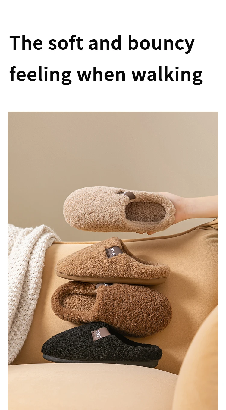 Herren-Hausschuhe für Herbst und Winter, für den Innenbereich, rutschfeste, warme, weiche Plüsch-Slip-Ons, gemütliche, atmungsaktive, leise Hausschuhe für Paare – Detail 6