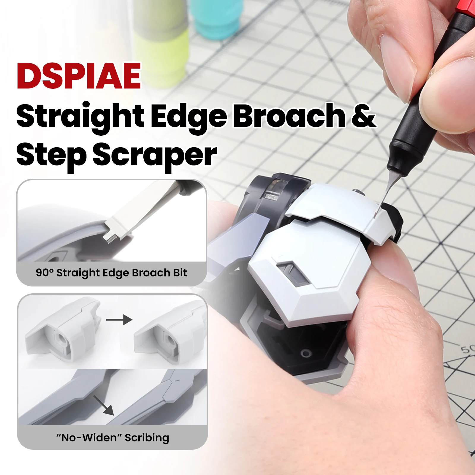 DSPIAE ZPB/GS Series Ultra Precise Scribing Tool Straight Edge Broach Step Scraper for Gunpla Model Detailing Hobby DIY Tools