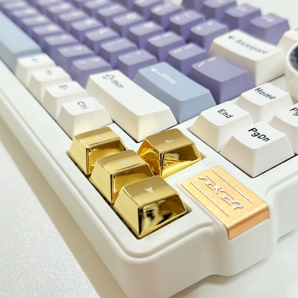Keycap Logam Aluminium Spacebar 6.25U ESC 1U Keycap Emas Perak WASD Tombol Arah Keycap Keyboard Mekanik Aksesori Game Hadiah