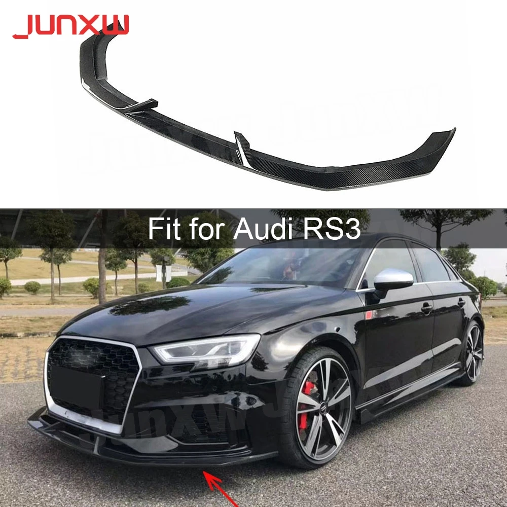 

Carbon Fiber Front Bumper Lip Spoiler Shovel for Audi RS3 Base Sedan 4 Door 2017 2018 Front Molding Bumper Decoration