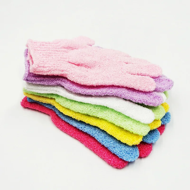 2Pcs/Pair Bath for Peeling Exfoliating Mitt Glove with Shower Scrub Gloves Resistance Body Massage Sponge Wash Skin Mud