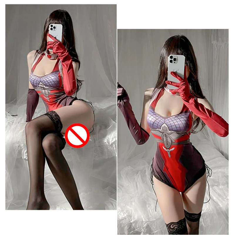 

Anime Cosplay Women Anime Lingerie Temptation Erotic Role Play Uniform Outfits Bodysuit Anime Pattern Cosplay Women Rompers Set