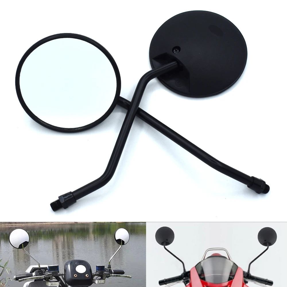 Universal 10mm Motorcycle Rearview Mirrors Round Mirrors black For HONDA PCX125 PCX150 CB650F CB500F CB300F CB600F CB1100R