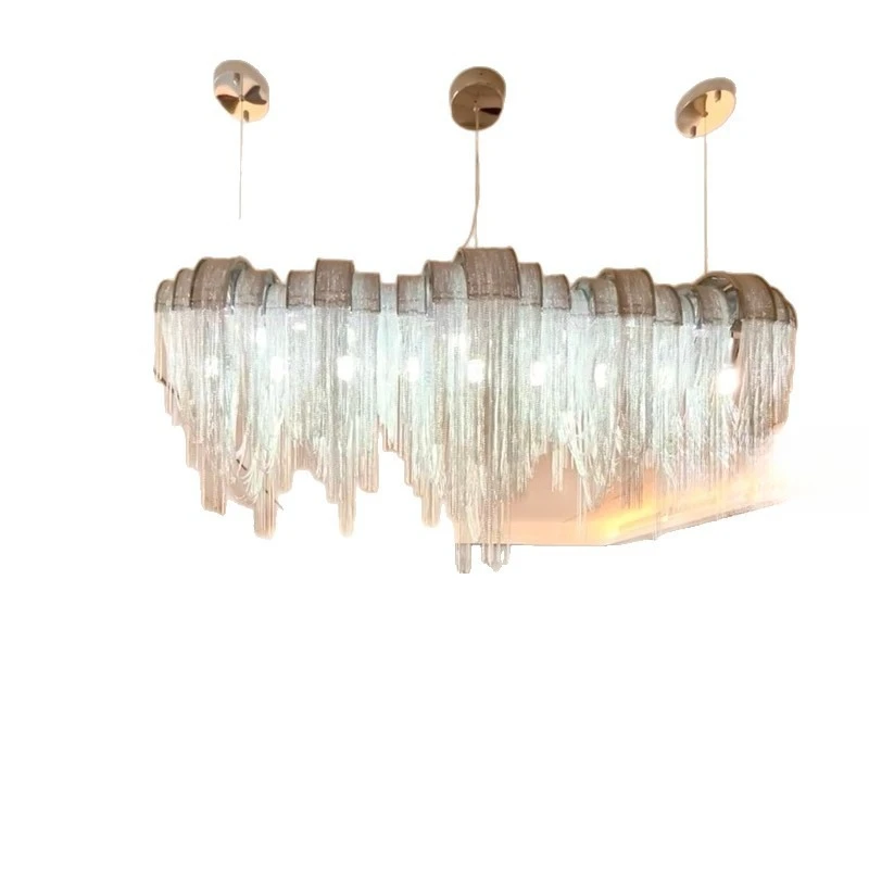 Rectangle Restaurant Dining Room Island Tai Italian Bar Villa Personalized Fringe Art Lamp c