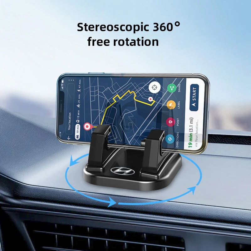 Car Phone Holder For Hyundai I30 I20 I10 Venue Accent Kona 360 Degree Rotate Anti Slip Stand Cell Phone Support In Car Dashboard