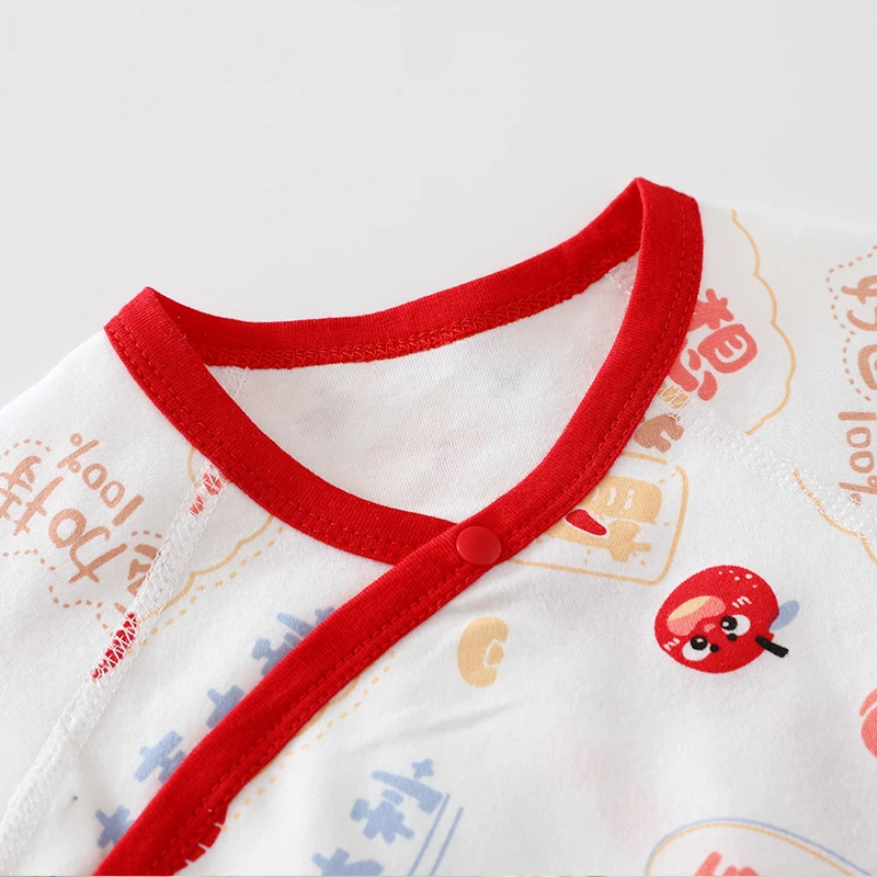 100% Reine Baumwolle Langarm-Baby-Strampler Weicher Atmungsaktiver Säuglings-Body Baby-Mädchen-Kleidung Unterwäsche – Detail 5