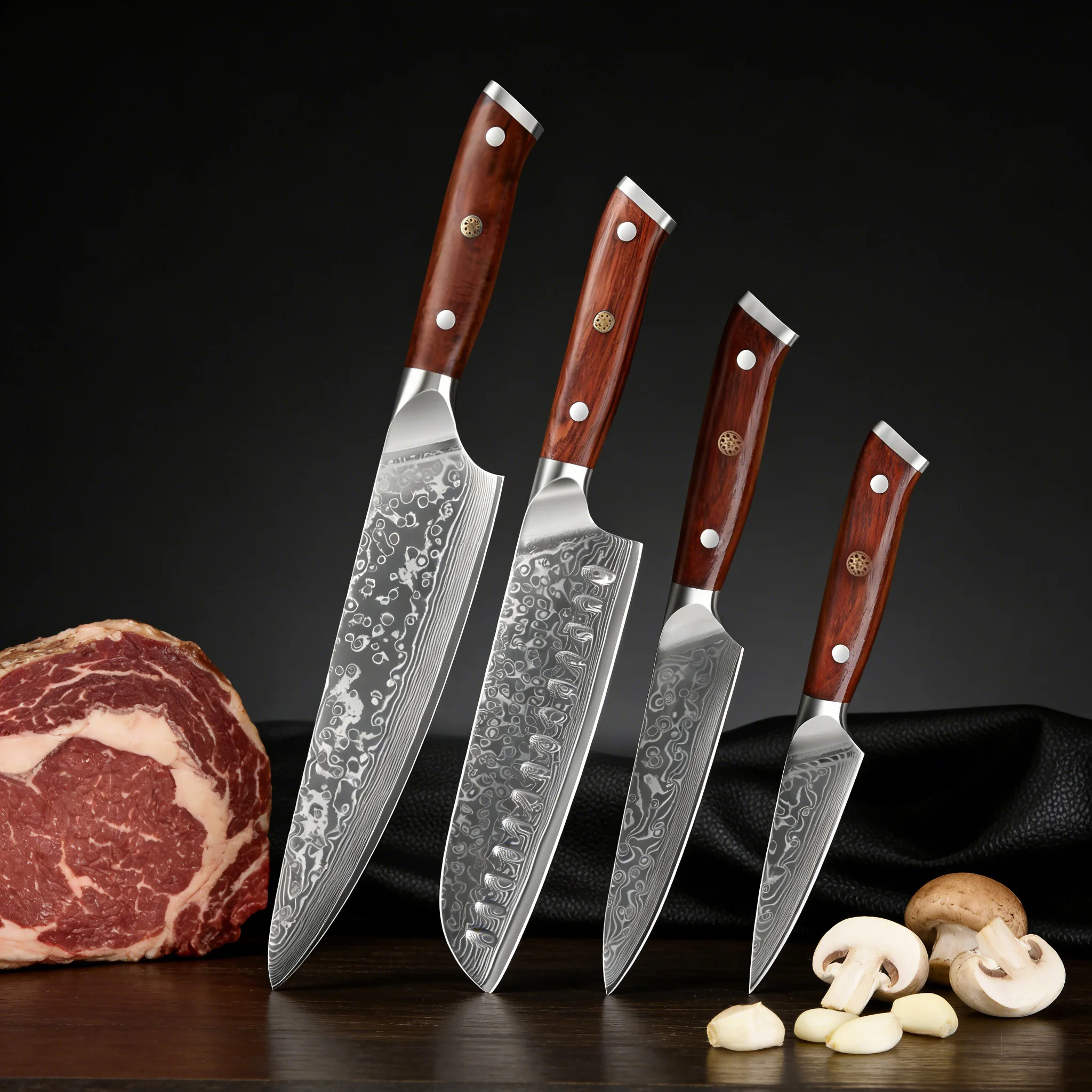1/2/3/4PCS,Household 67 Layer Damascus Steel Kitchen Knife Fruit Vegetable Meat Cleaver Knife Cooking Knife Kitchen Tools