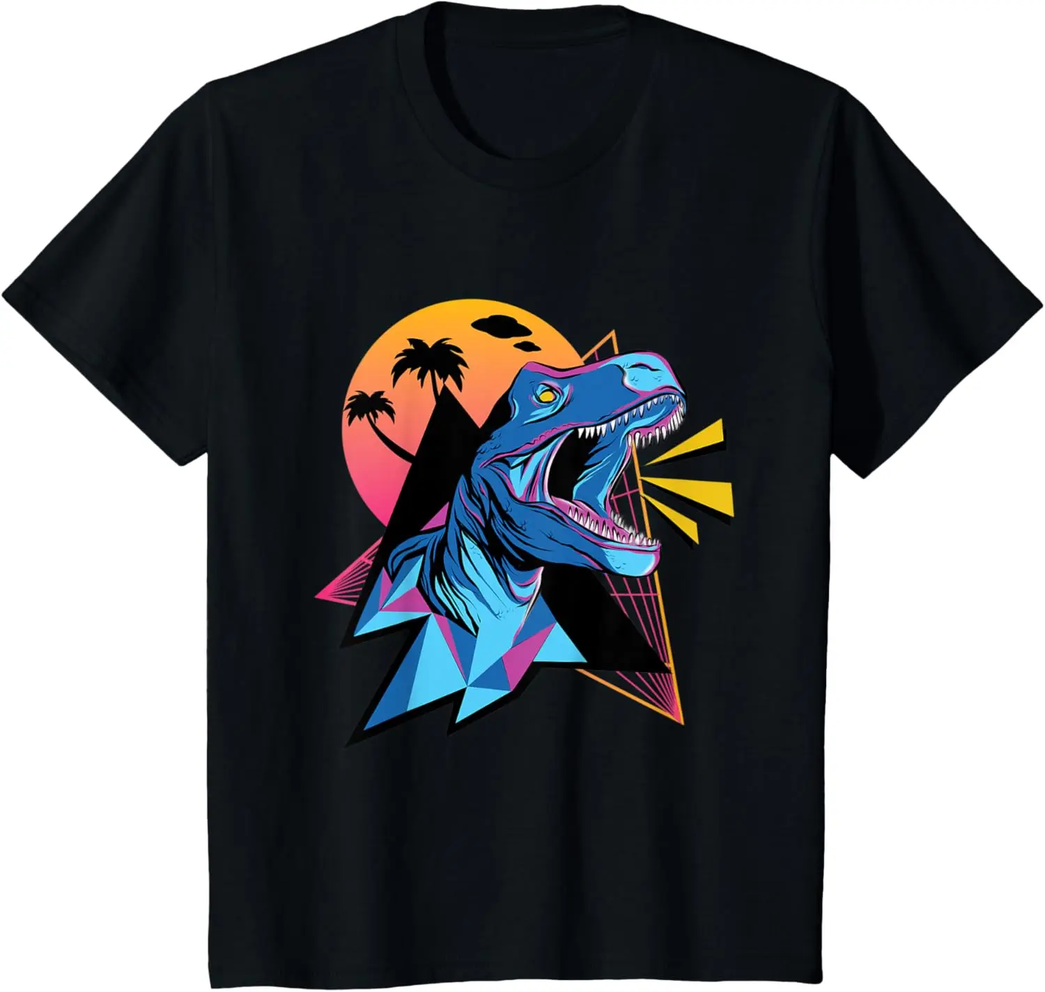 Kids Vaporwave Dinos Rex 90s 80s Retro Gift T-Shirt