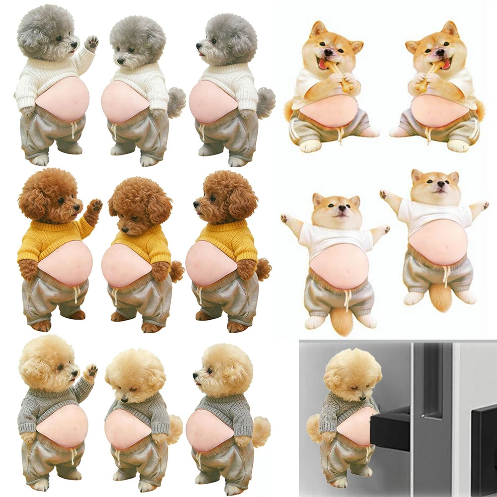 3PCS 3D Teddy Dog Belly Stickers Cute Puppy Wearing Outfit Silicone Self-Adhesive Stress Relief  For Home Decor And Phone 2026