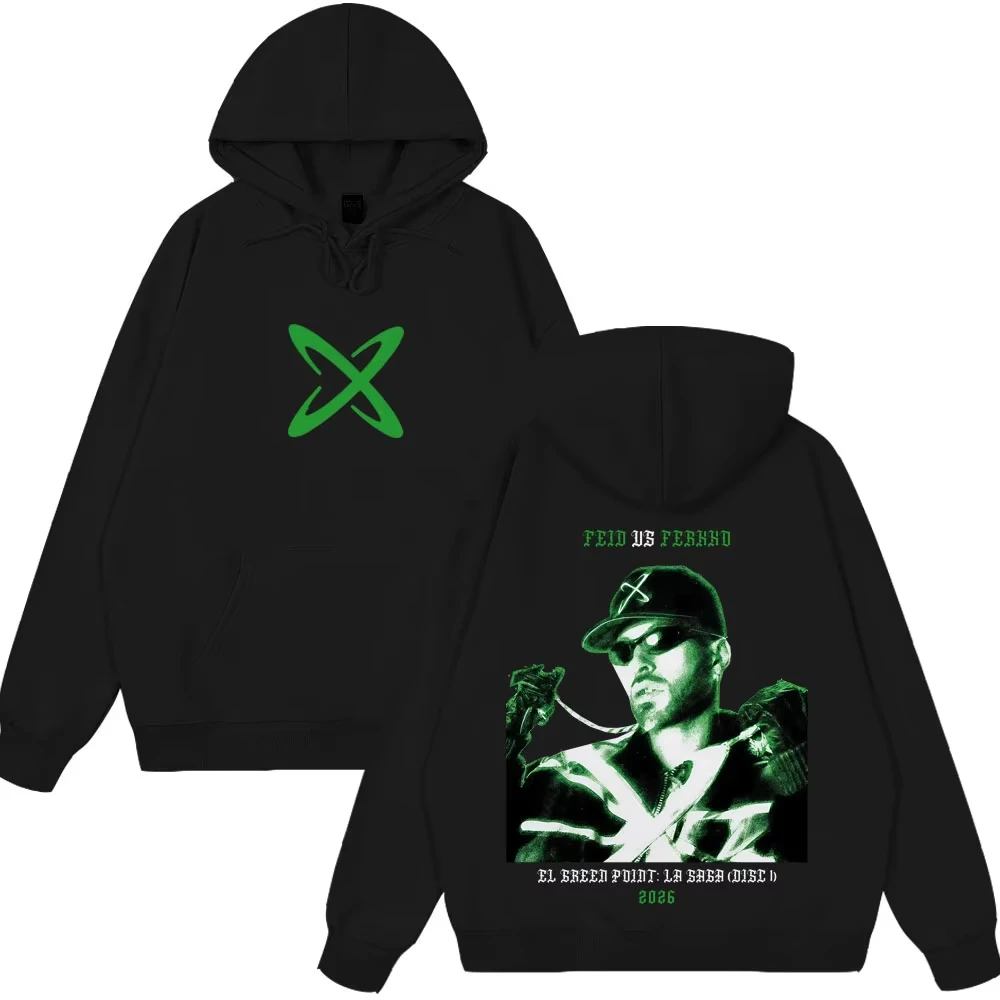

Худи с принтом альбома Rapper Feid Ferxxo Tour 2026, модные толстовки в стиле хип-хоп для мужчин и женщин, повседневные готические панк-пуловеры из флиса