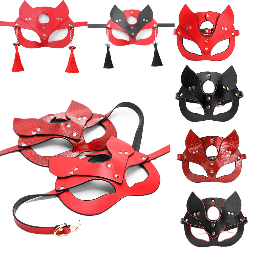 Masque de tête fétiche en cuir PU pour hommes et femmes, BDSM, Bondage, Catwoman, Halloween, Tim, Py Play, Sex Toy, Jeux de cosplay pour adultes