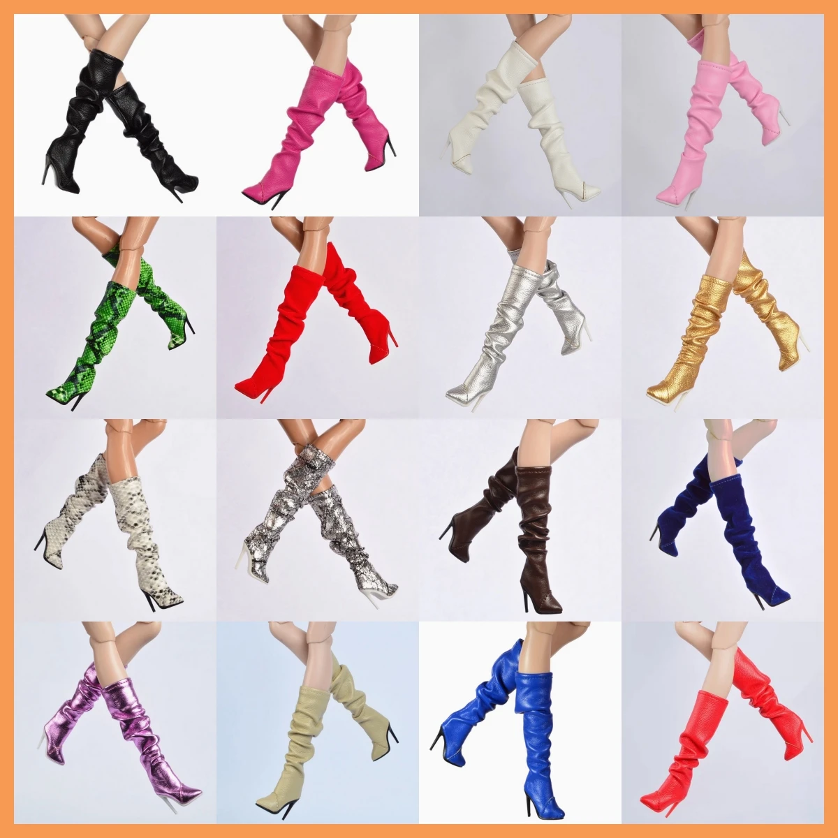 

1/6 Fashionable Sexy Pointed Thin High-heeled Mid Heeled Boots For 12inchs R6.0 nu.face 3.0 FR2 kissmela Action Figure Body