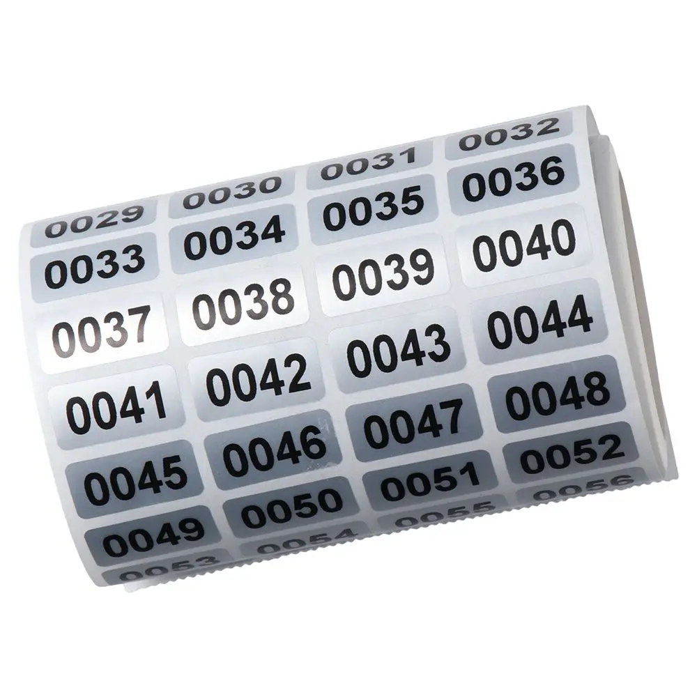 Self-Adhesive Number Stickers 2000PCS Black Asset Tags Consecutive Number Stickers Office