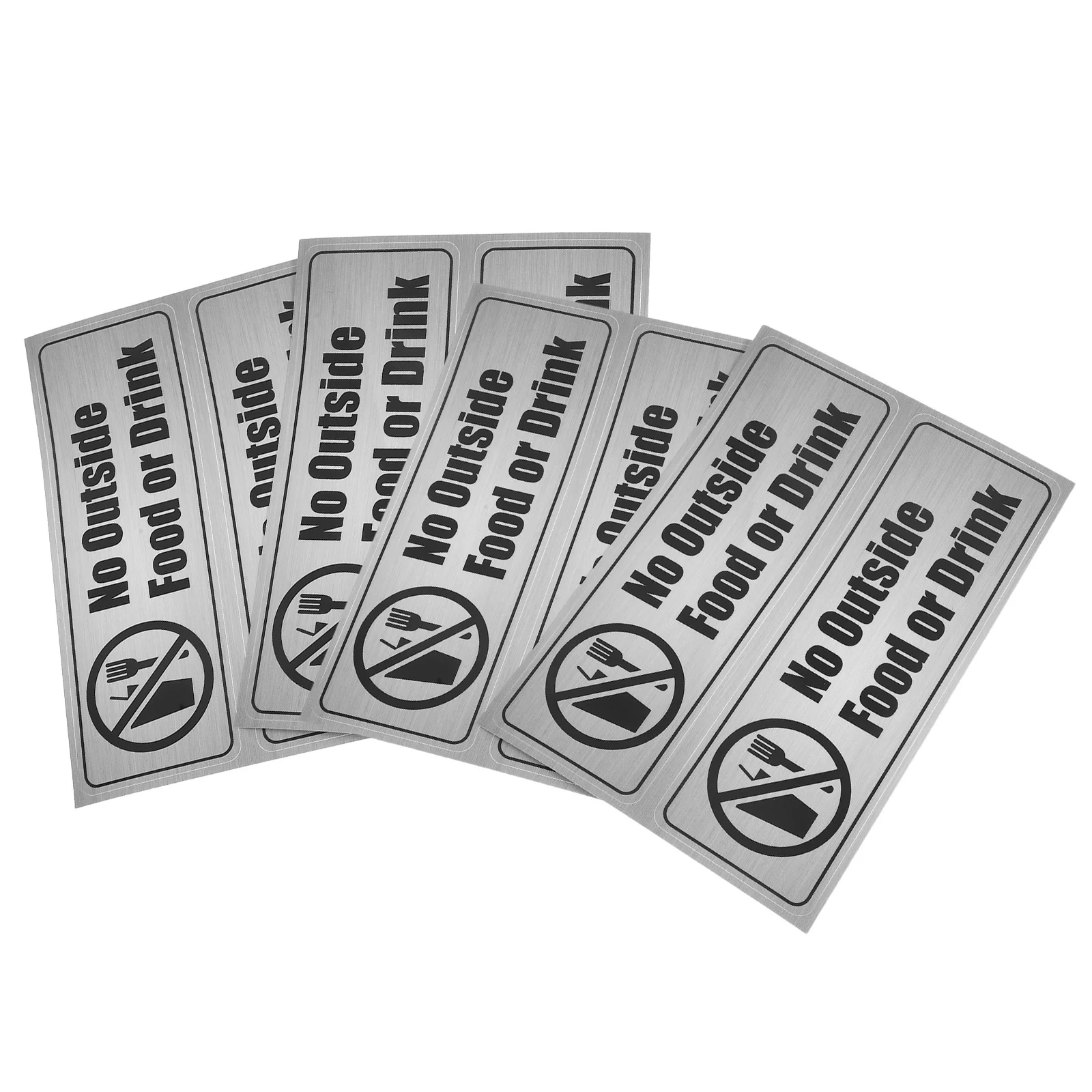 8 قطعة لا خارج الغذاء المسمون ملصق مقاوم للماء بولي كلوريد الفينيل ملصق مائي لمكتب مطعم بار مقهى لا طعام من الخارج علامة لاصقة