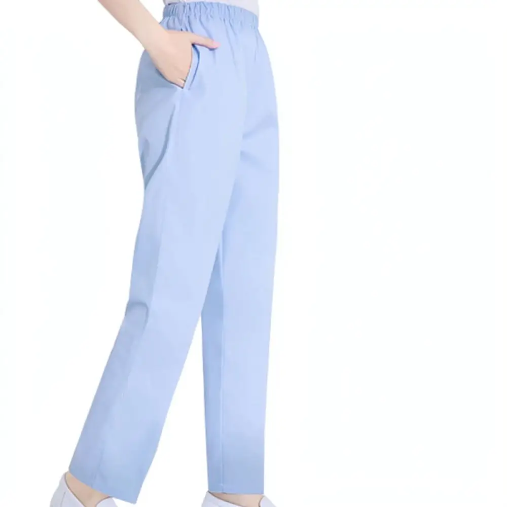 Loose Fit Medical Scrub Pants Elastic Waist Nursing Trousers For Beauticians Pharmacists Uniform Bottoms Wear