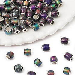 5PcsTemperature Sensitive Color Changing Glass Beads with Brass Core, Pack of 5 Faceted Blue Mood Beads for Bracelets, Necklaces