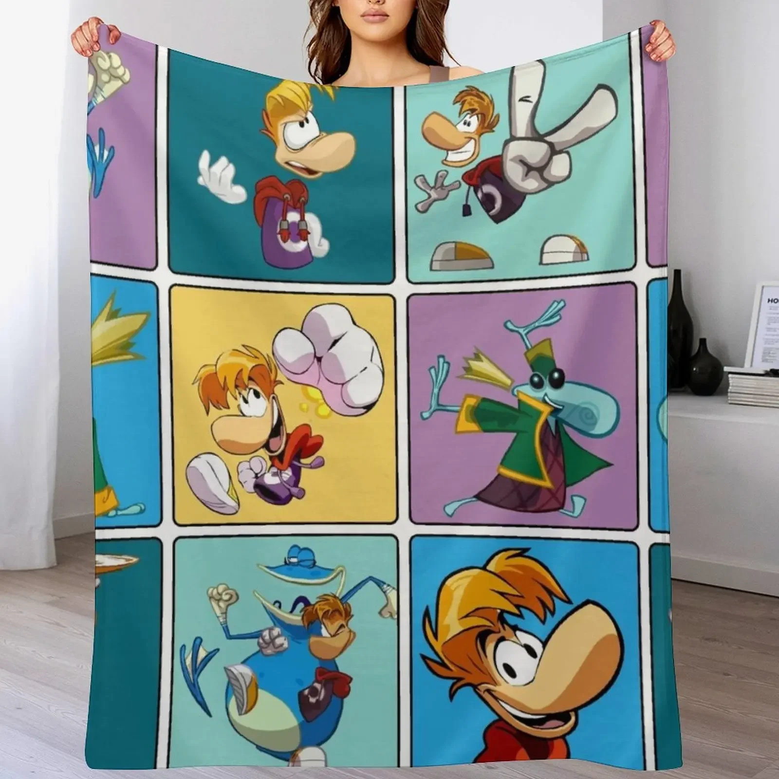 Rayman Squares Throw Blanket Thin for winter Blankets