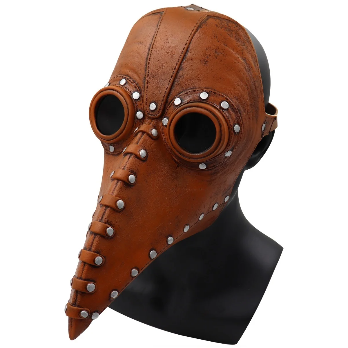 

Halloween Plague Doctor Hooded Costume Props - Medieval Steam-Punk Horror Mask - Adult Harvester Cloak Costume - Black Hat Weari