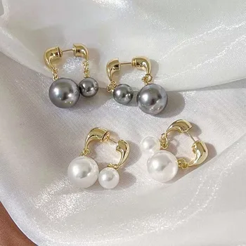 Kshmir French Vintage Delicate Pearl Earrings for Women Fashion Elegant Metal Jewelry Pendant Gifts 2023 New