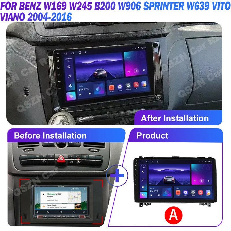 Android 12 Car Radio For Benz Vito Viano W639 Sprinter B200 W169 W245 B200 W906 Multimedia Video Player Stereo GPS Carplay Auto