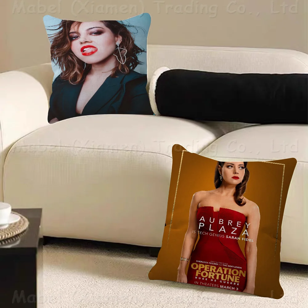 Aubrey Plaza Actor Cushion Cover Decorative Pillow Sofa Home Decor Case Pillow Cases