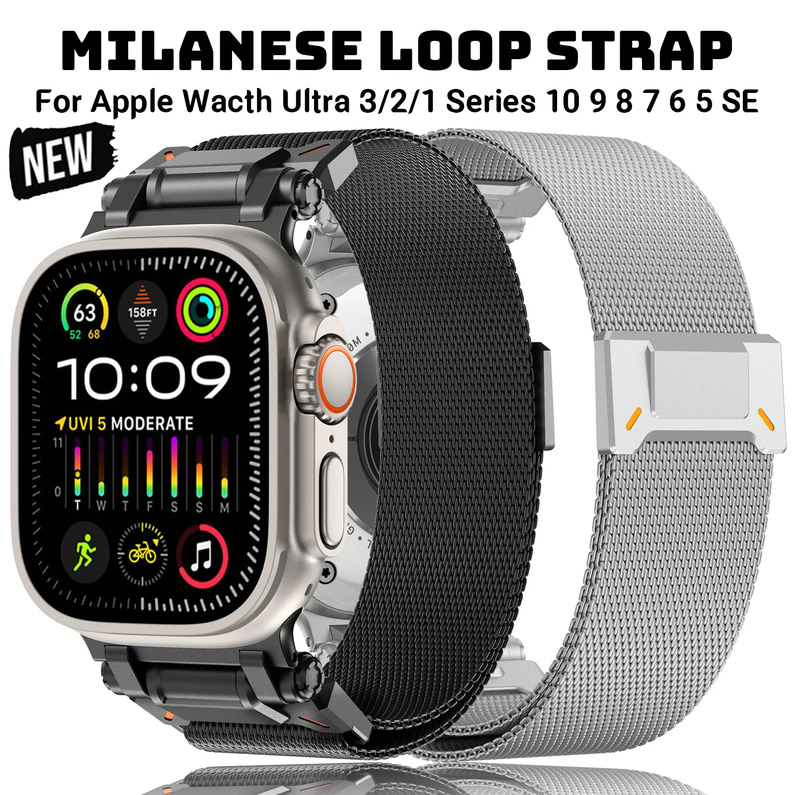 

Magnetic Loop Strap For Apple Watch Band 44mm 45mm 46mm 49mm 42mm Mesh Bracelet Correa iWatch Series 10 9 7 8 5 6 SE Ultra 2 3