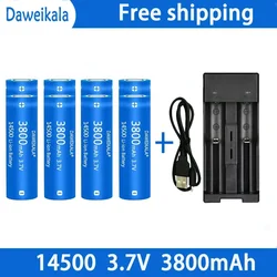 Akumulator 14500 3,7 V o dużej pojemności 3800 mah akumulator litowo-jonowy, używany do elektrycznej szczoteczki do zębów, maszynki do golenia, akumulatora fryzjerskiego