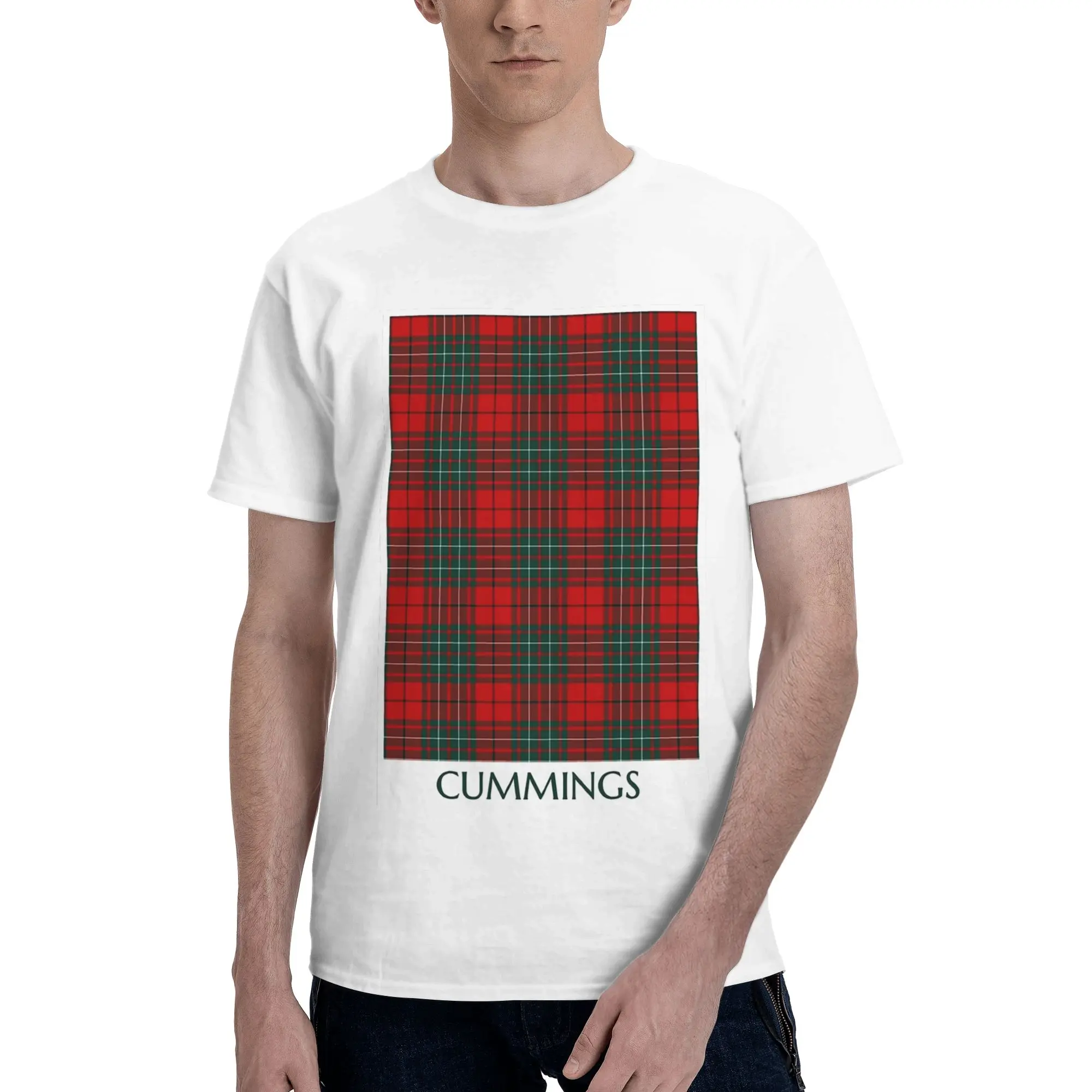 

Clan Cummings Tar 100% Cotton T-Shirt Men's Oversized T Shirts Men O-Neck Short Sleeve S-6XL