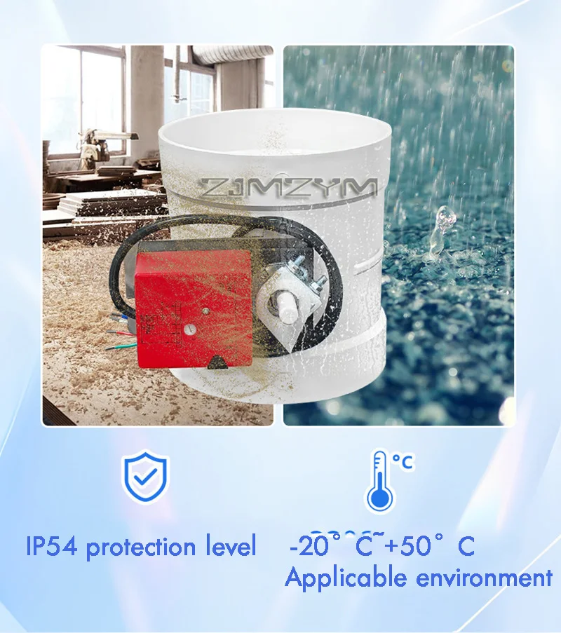 Motorized Vent 2N HVAC Ducting Valve 3 Positions 24/220V Adjustable Air Damper Diameter 160/200/250 Mm for Heating Cooling Venti