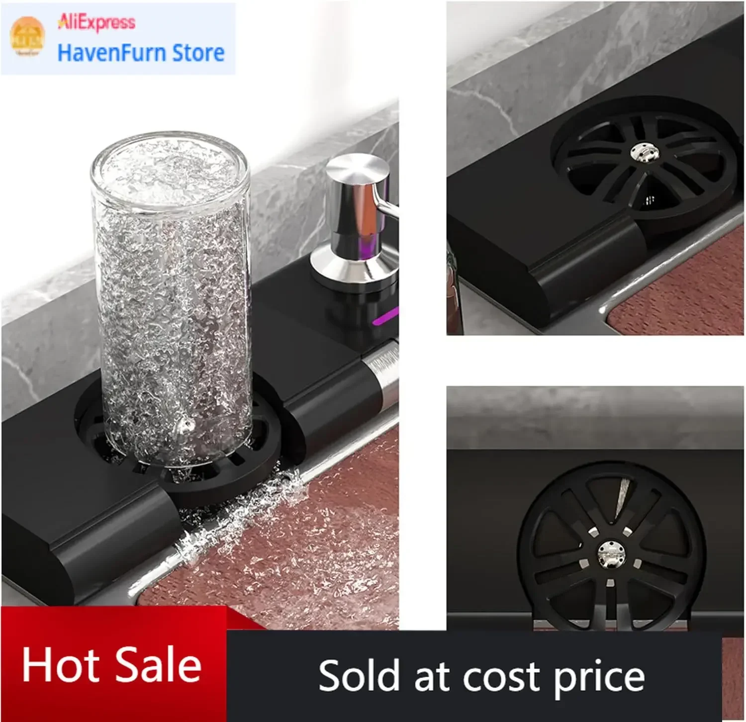 

Activity price304 Stainless Steel Undermount Kitchen Sink Single Bowl Digital Display Waterfall Faucet Workstation Deep Basin