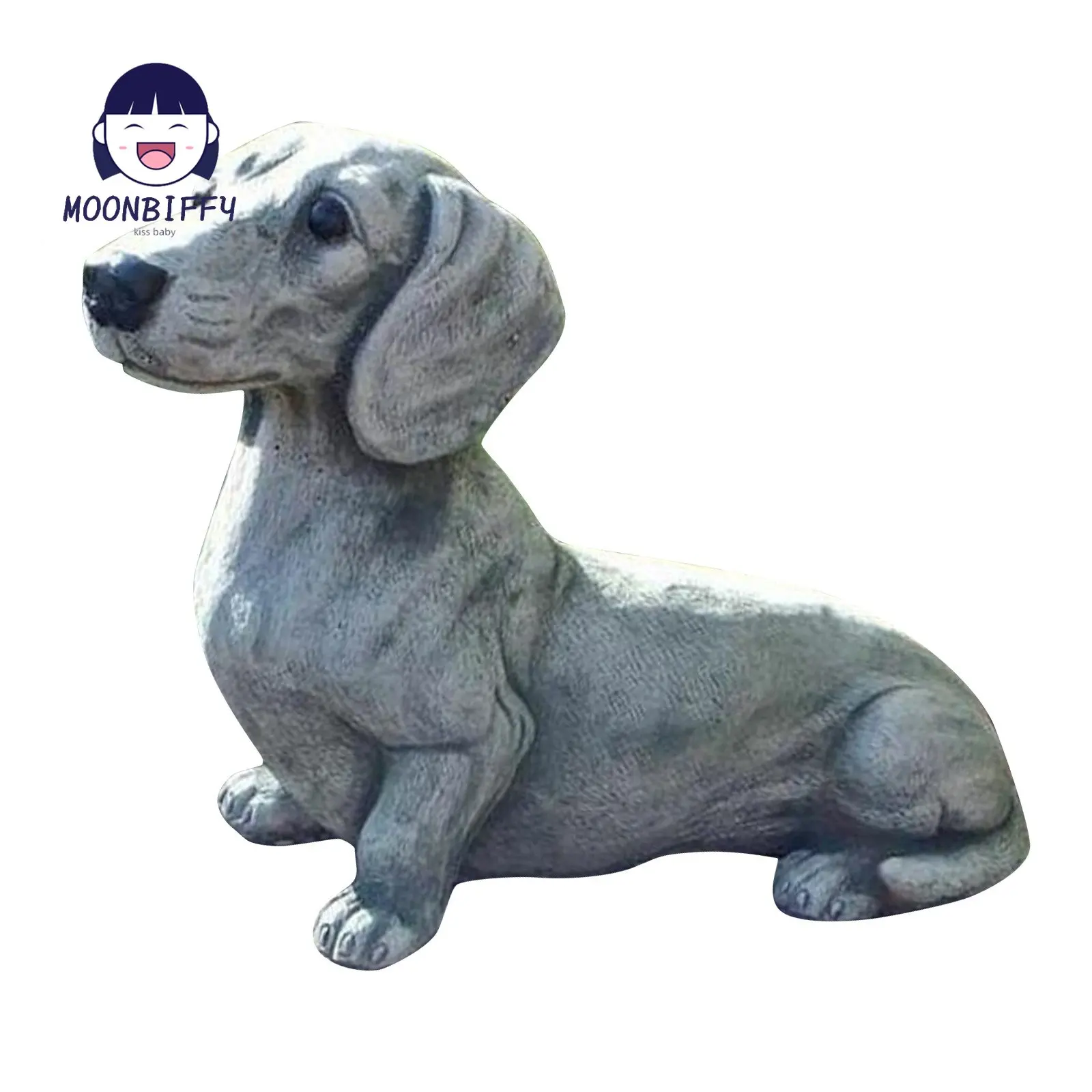 Dachshund Statue Memorial Dog Figurines Puppy Lying Down Decor Garden Decoration Diy Accessories Kid's Animal Model Toys