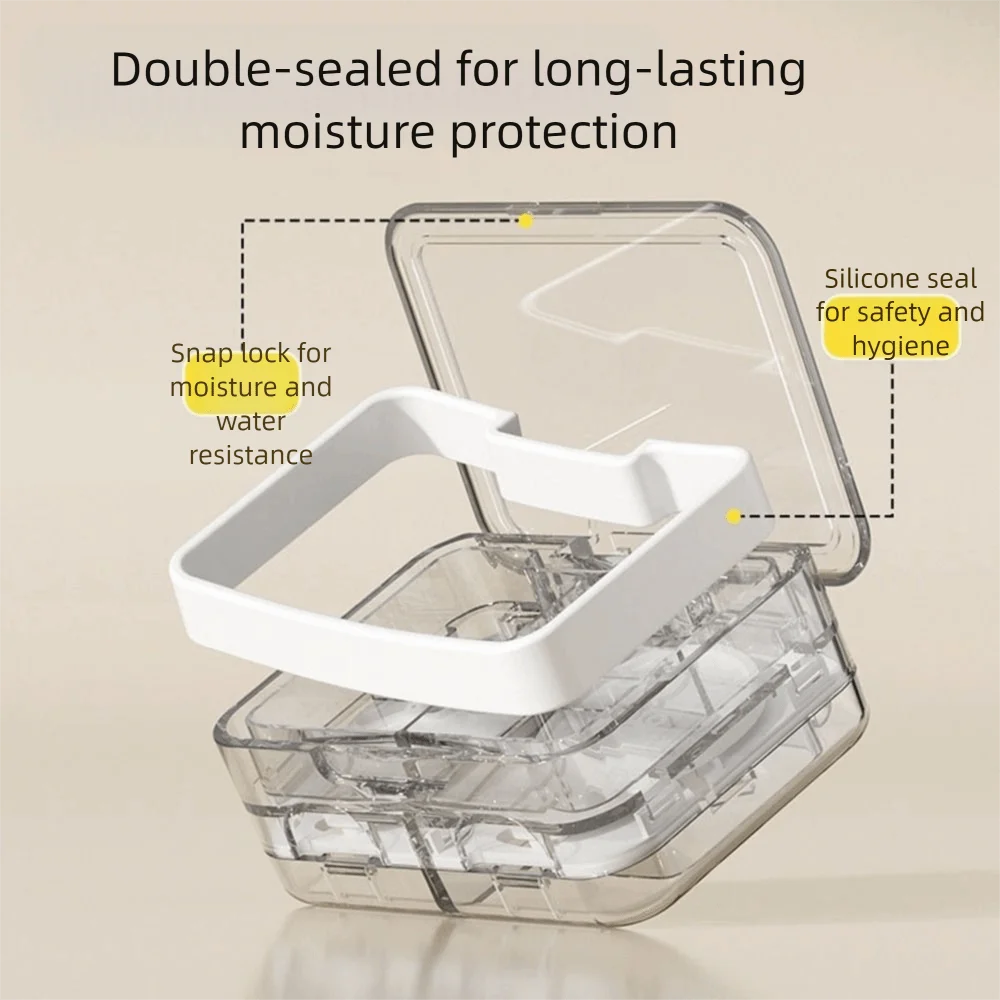 Practical Plastic Double-Layer Pill Box Moisture-proof with Pill Cutter Pill Splitter Sealed Pill Crusher