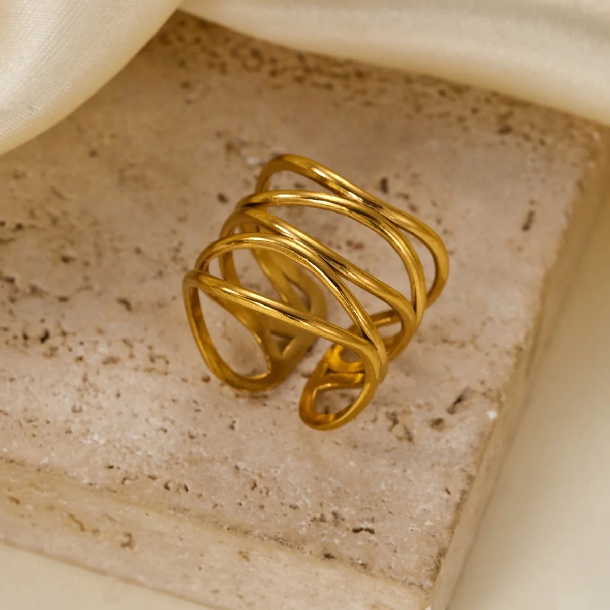 Edelstahlringe mit Muschel-, Krabben- und Blumenmotiven für Damen und Herren, Strand, Schmetterling, geometrischer Ring, Schmuck – Detail 29