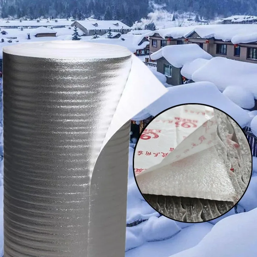 10M Oversized  Self-adhesive Aluminum Foil Film Winter Insulation Cotton House Roof Wall Shade Protector Pad Home Decorations