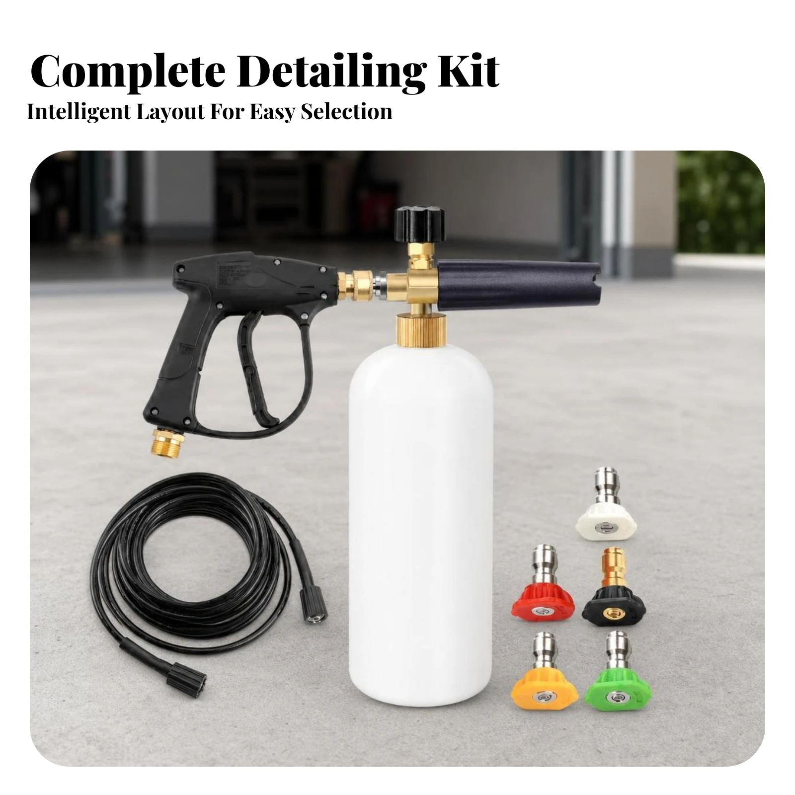 Car Wash Spray with Hose Versatile Pressure Washer with Nozzle Set Sprayer Reinforced Corrosion-Resistant for Driveways