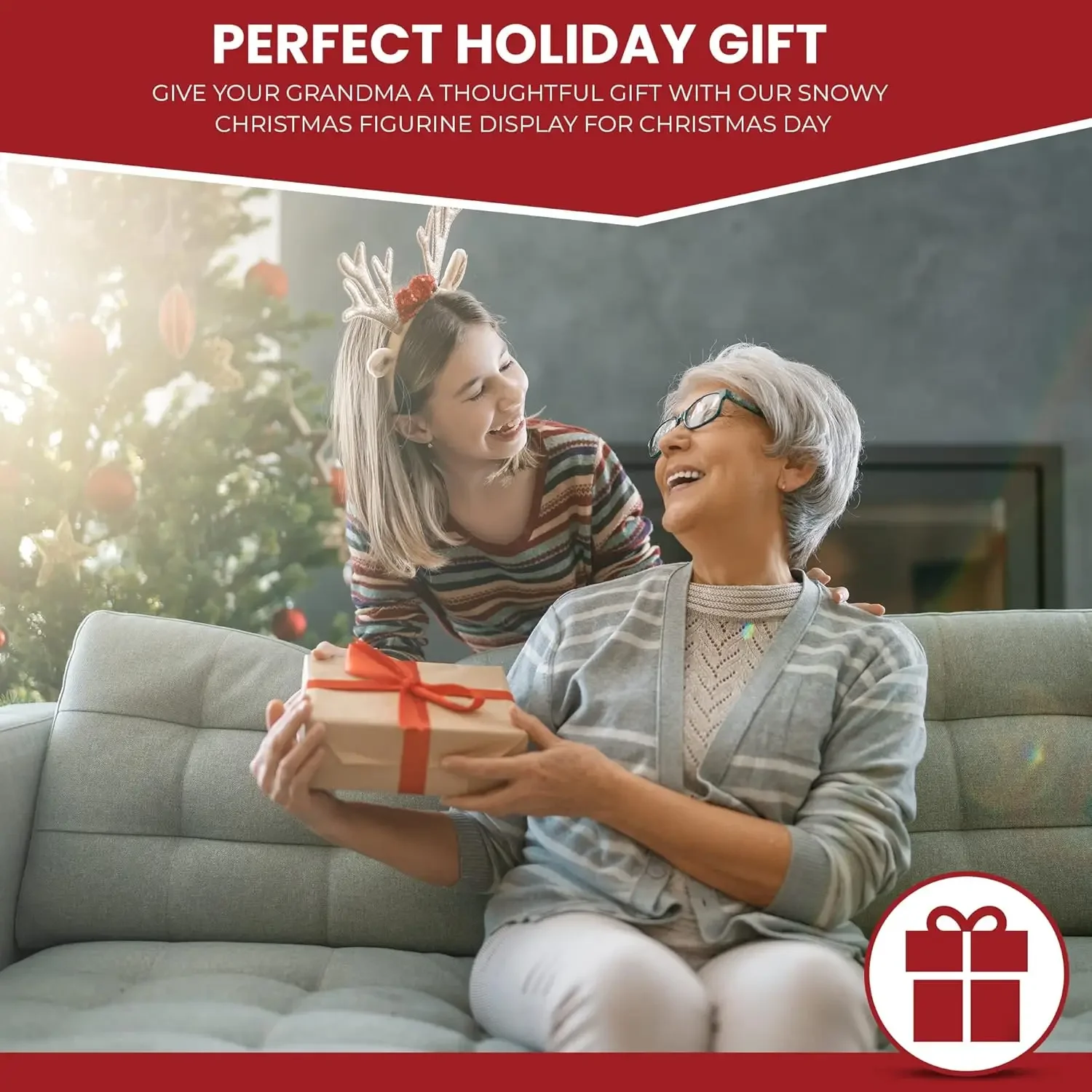 Pizarra de patinaje de Hockey de mesa de pueblo navideño musical animado con nieve preiluminada, centro de mesa perfecto para decoración del hogar en interiores